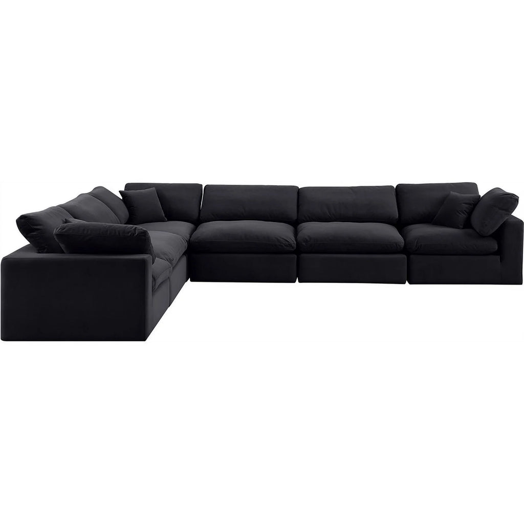 Black Velvet Modular Sectional X8215