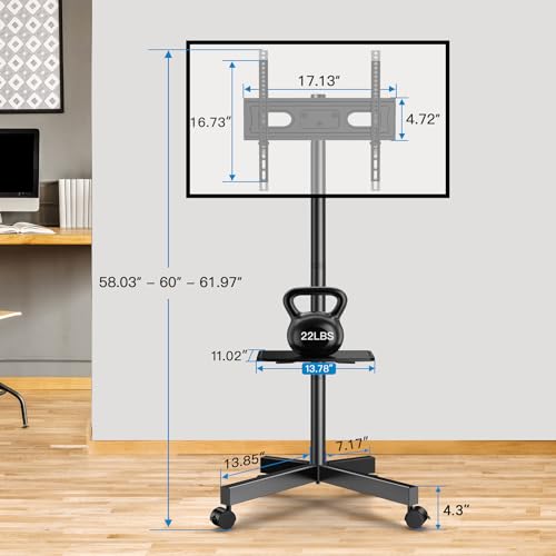 Mobile TV Stand for 23-60 Inch TVs with Laptop Shelf L9219