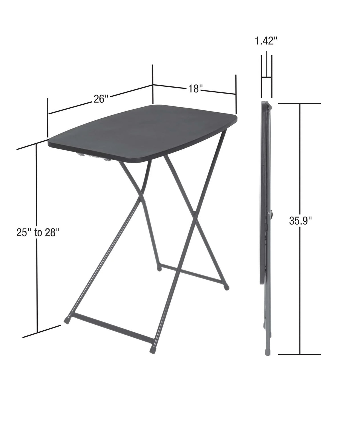 Black Adjustable Height Folding Table V106