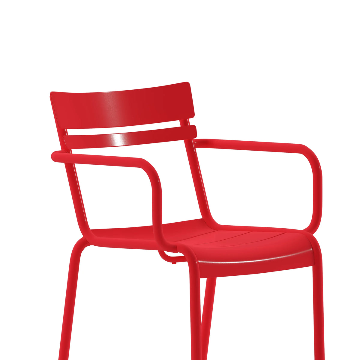 Red Steel Stackable Indoor-Outdoor Chair with Arms R442999