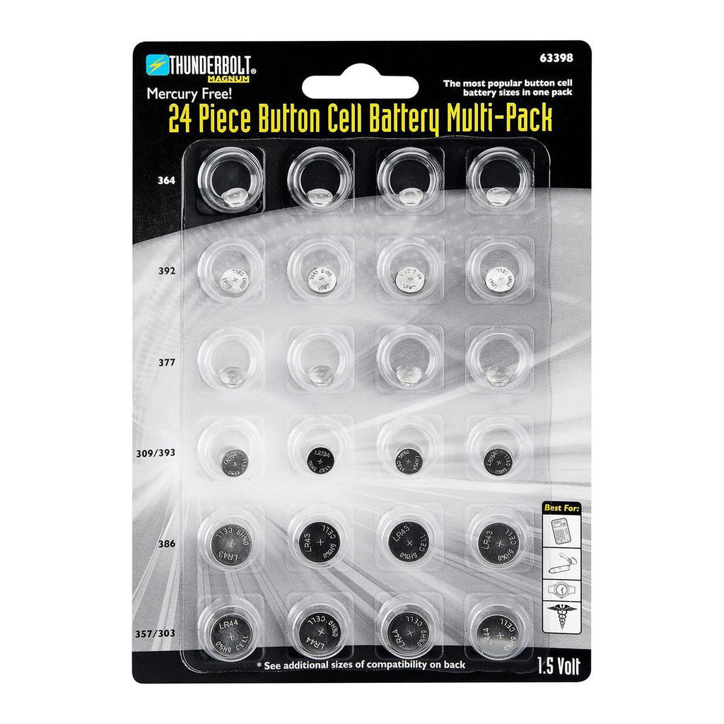 Button Cell Battery Assortment, 24 Piece B53239