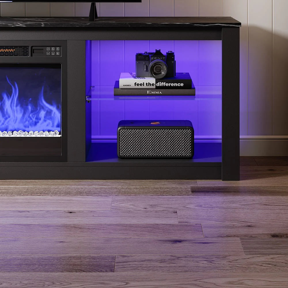 Black Electric Fireplace TV Stand L860