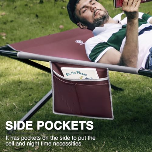 Extra Wide Oversized Folding Camping Cot with Carry Bag N7573