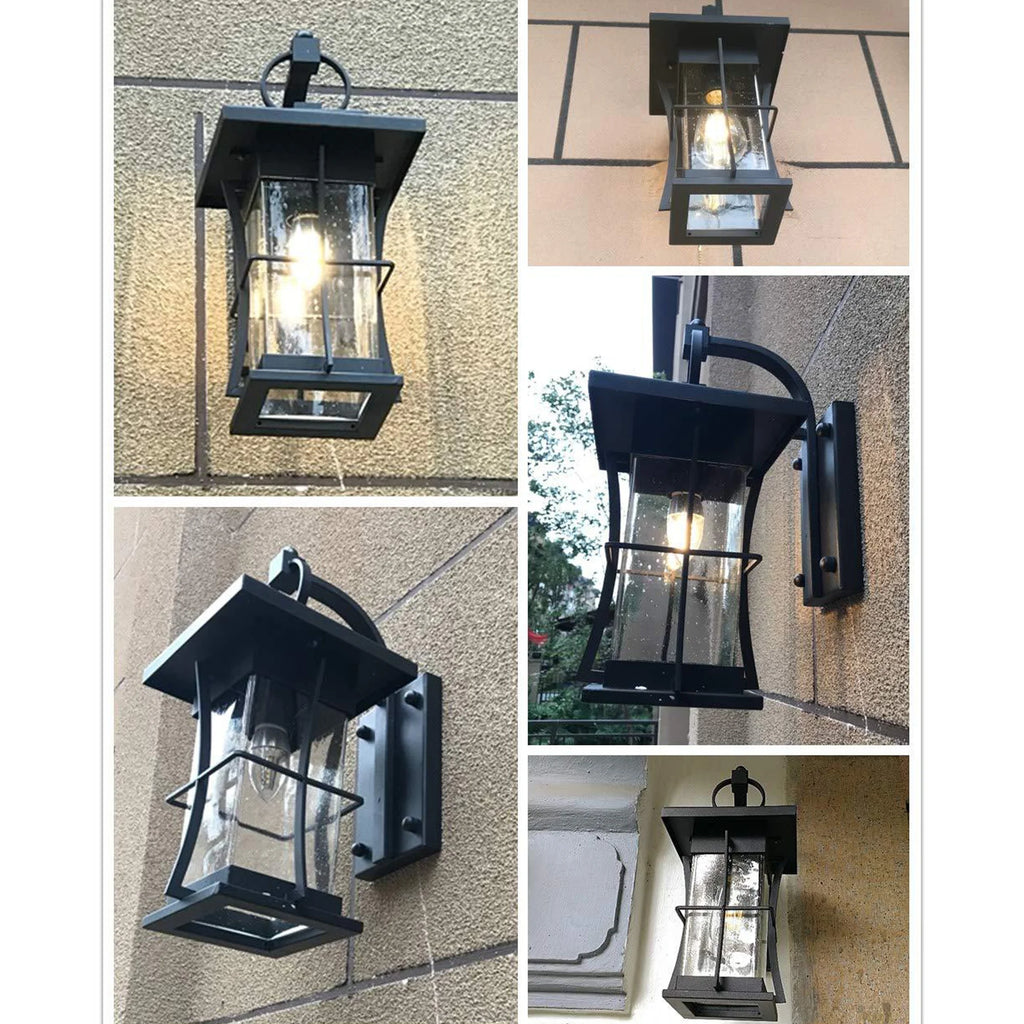 Waterproof Wall Sconce Light Fixture with Clear Glass Shade V54062