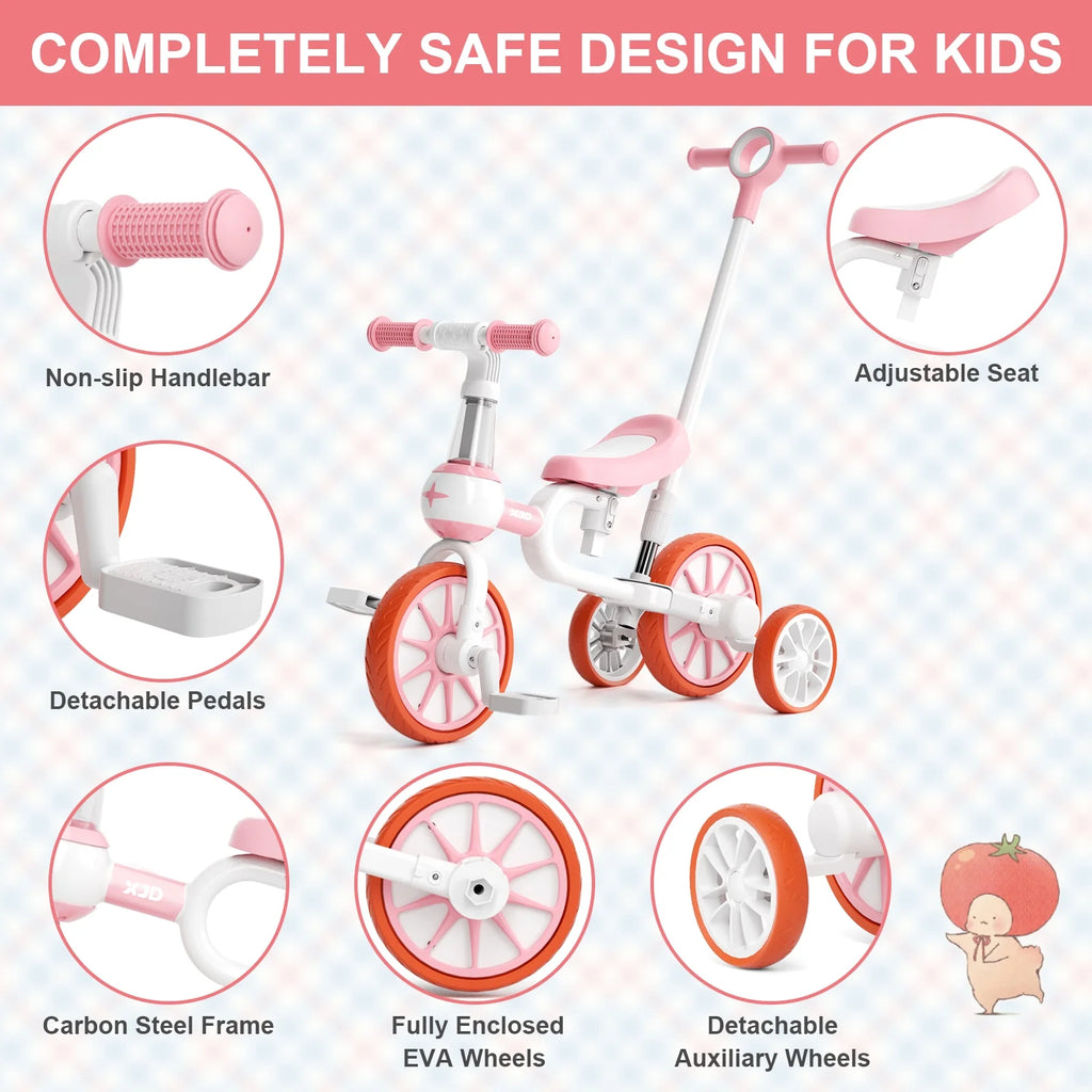 7 in 1 Toddler Tricycle with Removable Pedals F721