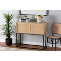 Natural Brown Wood and Rattan Sideboard Buffet Y792