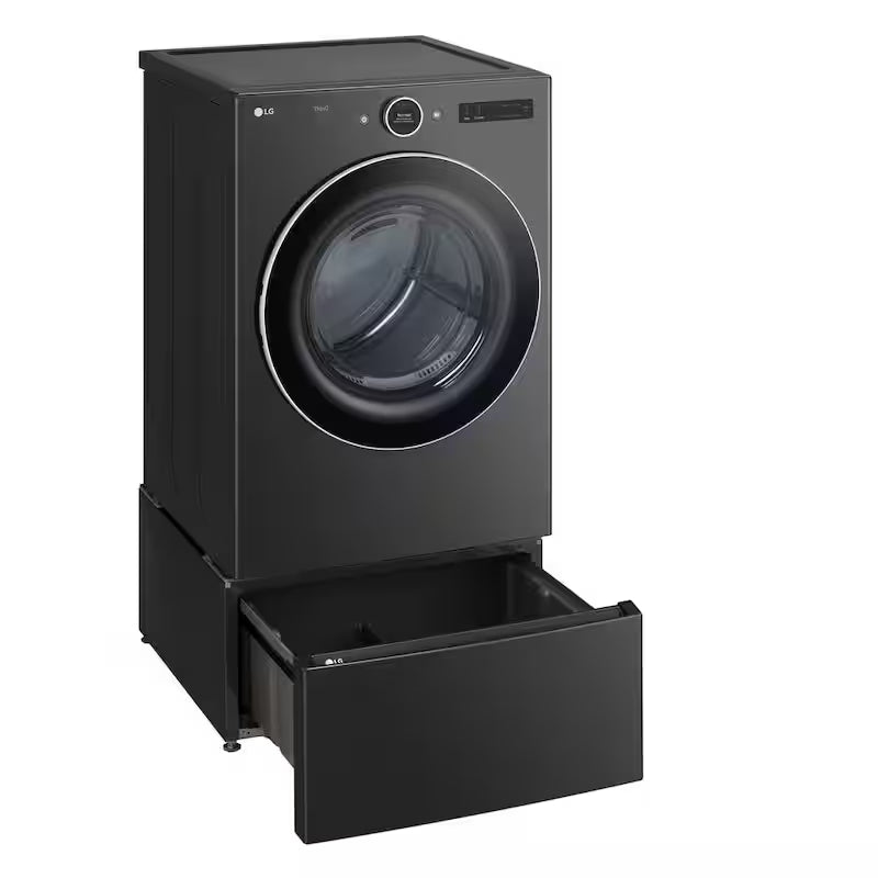 27 in. Black Steel Laundry Pedestal with Storage Drawer H3242