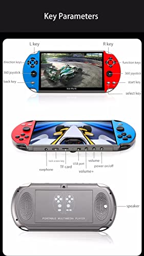 16GB Retro Handheld Games Player 7 Inch Video Game Console F517251