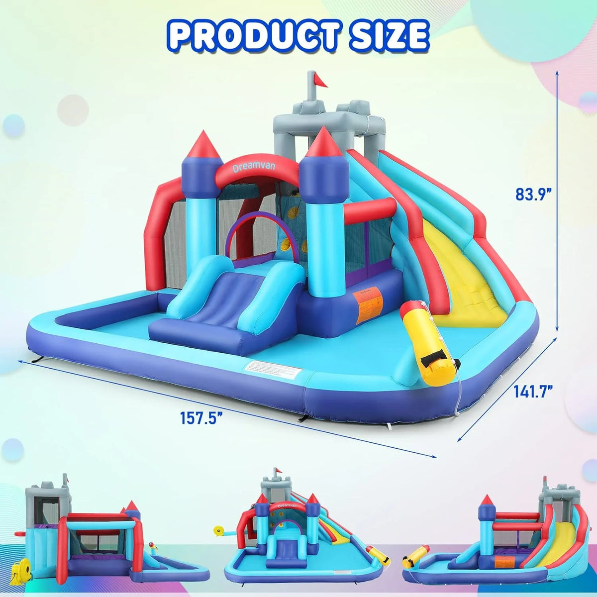 Inflatable Water Slide with Blower and Water Cannon E819