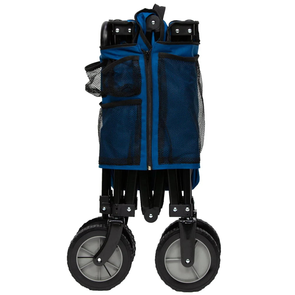 Quad Fold Camping Wagon with Telescoping Handle, Blue O630979