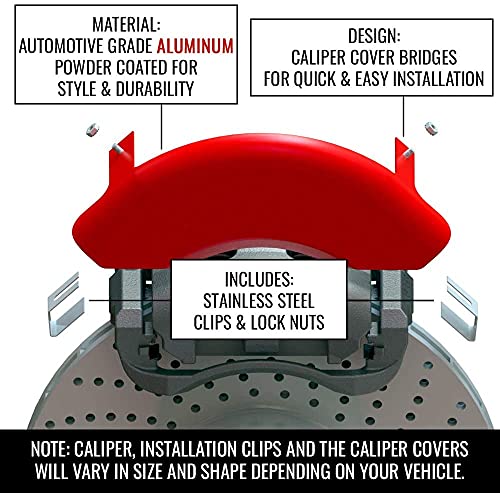 Red Brake Caliper Covers Front and Rear Set E133340
