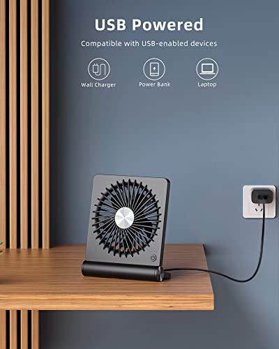USB Desk Fan, Ultra Quiet 3 Speeds Adjustable H553553