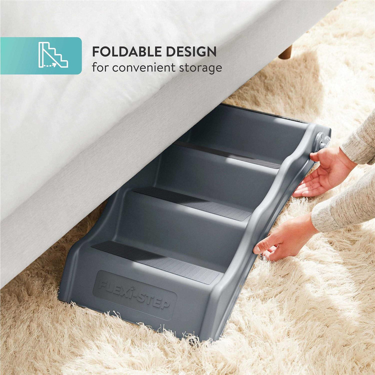 Foldable 4-Step Dog Pet Steps with Non-Slip Treads D178222