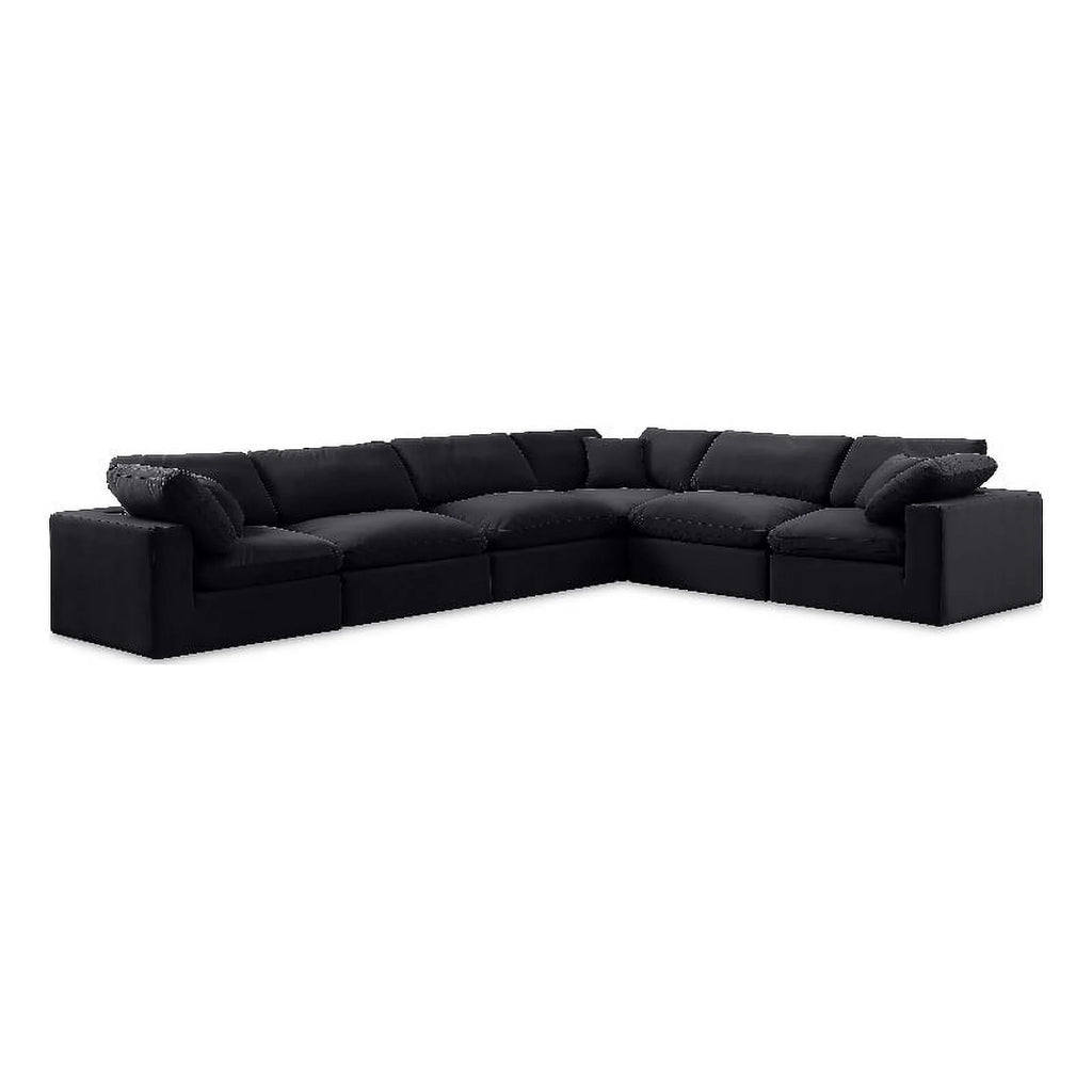 Black Velvet Modular Sectional X8215