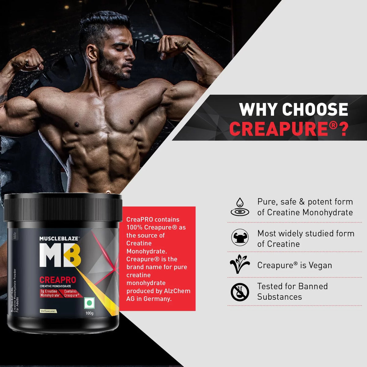 Creatine Powder Pack of 100 gms Unflavoured B491